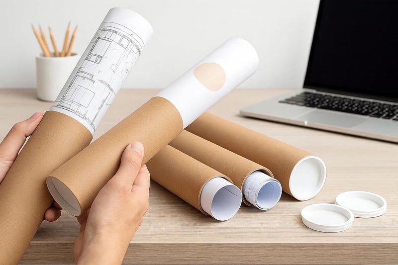 Core Pack أنابيب البريد مع أغطية نهائية. عبوة من 1. واجب قياسي أو واجب ثقيل. للتخزين أو الشحن للوثائق أو الأعمال الفنية أو العناصر الهشة. صنع في الولايات المتحدة الأمريكية. 100% معاد تدويره. (3'' × 24'' SD) - Image 2